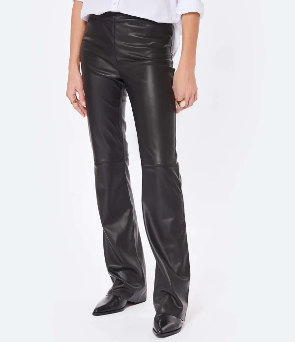 JEANNE VOULAND Pantalon Gill Simili Stretch Noir grande surprise 6