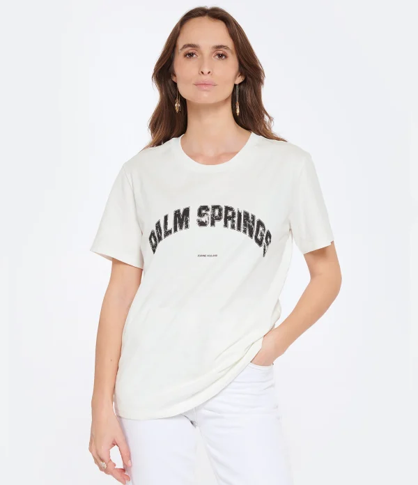 JEANNE VOULAND Tee-shirt Jai Palm Springs Vintage Blanc en solde 4