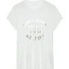 Zadig & Voltaire Tee-shirt Walk Blason Coton Blanc Doré à prix promos 17