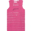 meilleur service Ganni Robe De Plage Crochet Coton Organique Rose 16