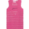 Ganni Robe De Plage Crochet Coton Organique Rose exclusivement disponibles 16