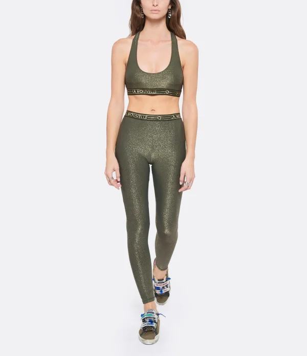 La Nouvelle Legging Gary Lurex Vert Large choix en ligne 4