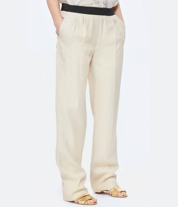 meilleure qualité LOULOU STUDIO Pantalon Takaroa Lin Beige 5