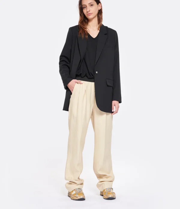 meilleure qualité LOULOU STUDIO Pantalon Takaroa Lin Beige 4