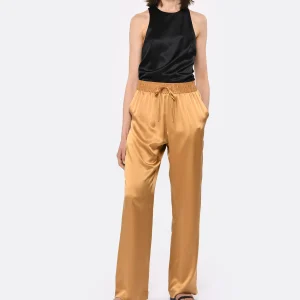 Officielle LOULOU STUDIO Pantalon Soma Soie Camel 9