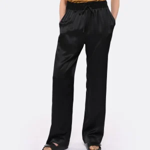 grande promotion LOULOU STUDIO Pantalon Soma Soie Noir 10