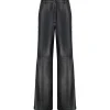 design à la mode LOULOU STUDIO Pantalon Noro Large Cuir Noir 19