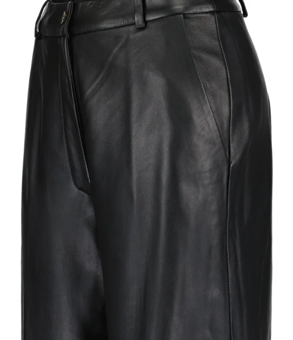 design à la mode LOULOU STUDIO Pantalon Noro Large Cuir Noir 3