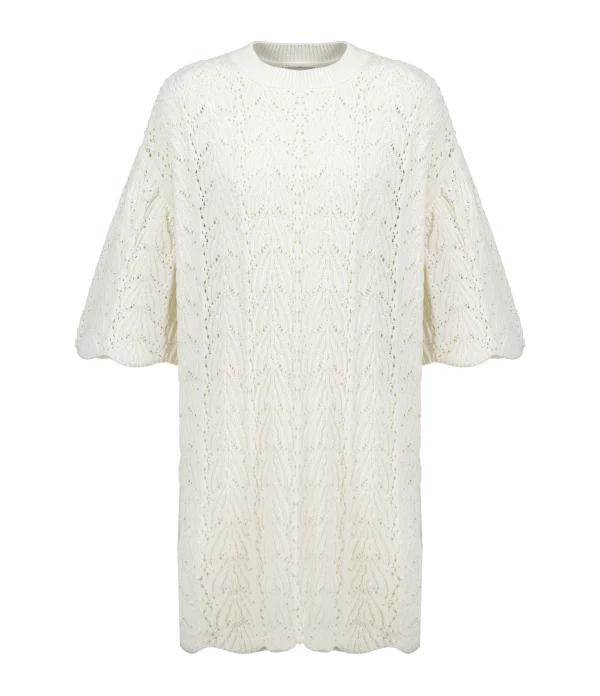 LOULOU STUDIO Robe Crochet Anjo Coton Ivoire solde en ligne 1