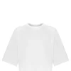 magasin pour LOULOU STUDIO Tee-shirt Court Gupo Coton Blanc 25