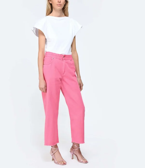 MAEVY MOUVEMENT LIBRE Pantalon Denim Rose Barbie marque pas cher 4