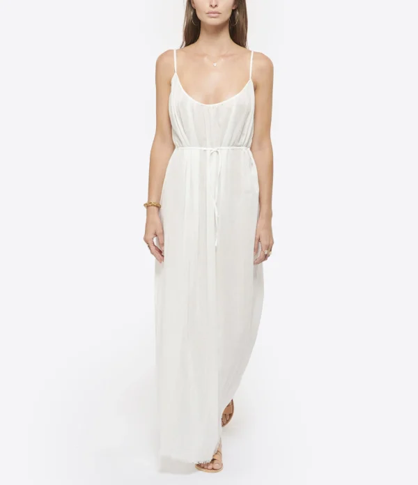 meilleure qualité MAISON SAINT JULIEN Robe Palm Coton Blanc 4