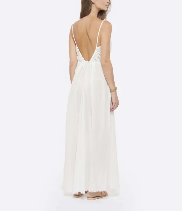 meilleure qualité MAISON SAINT JULIEN Robe Palm Coton Blanc 5