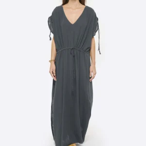 nouveau produit MAISON SAINT JULIEN Robe Alexandrie Longue Coton Midnight Blue 10