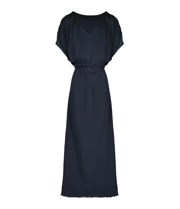 nouveau produit MAISON SAINT JULIEN Robe Alexandrie Longue Coton Midnight Blue 1