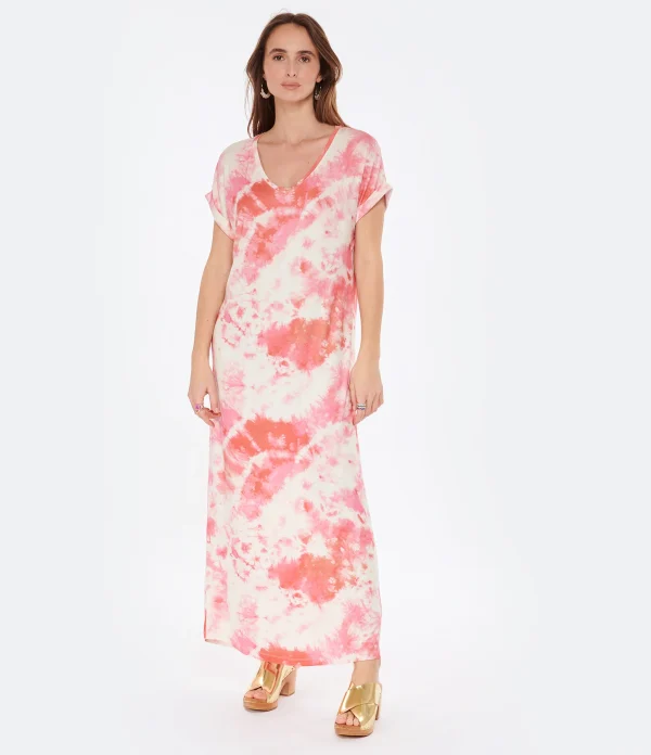 fashioniable MAJESTIC FILATURES Robe Longue Flamingo Tie & Dye 4