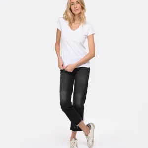 MAJESTIC FILATURES Tee-shirt Julia Col V Coton Blanc soldes ligne 16