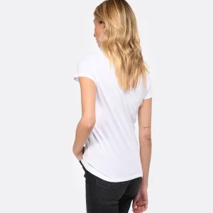 MAJESTIC FILATURES Tee-shirt Julia Col V Coton Blanc soldes ligne 14