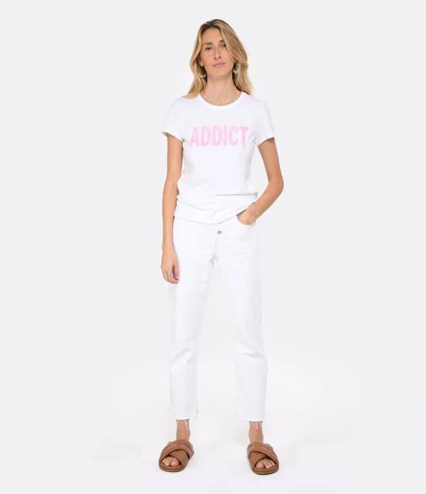 MAJESTIC FILATURES Tee-shirt Coton Addict Rose Fluo Prix très abordable 6