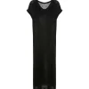 pas cher en vente MAJESTIC FILATURES Robe Longue Lin Noir 16