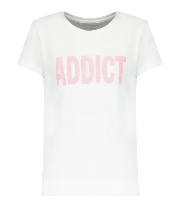 MAJESTIC FILATURES Tee-shirt Coton Addict Rose Fluo Prix très abordable 1