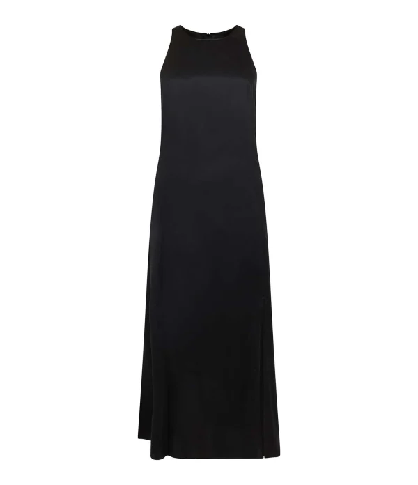 magasin solde LOULOU STUDIO Robe Midi Mina Soie Noir 1