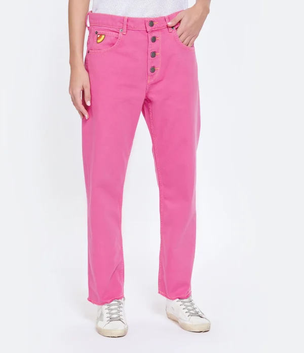 Pas Cher Magasin Soldes MIRA MIKATI Jean Broderie Coton Rose 7