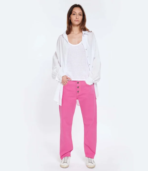 Pas Cher Magasin Soldes MIRA MIKATI Jean Broderie Coton Rose 9