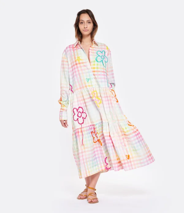 le grand escompte MIRA MIKATI Robe Manches Longues Imprimé Broderie Coton Biologue 5