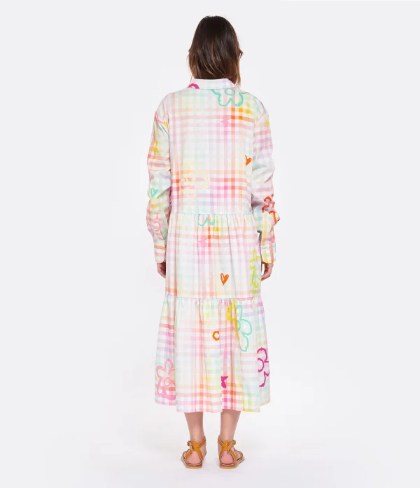 le grand escompte MIRA MIKATI Robe Manches Longues Imprimé Broderie Coton Biologue 6