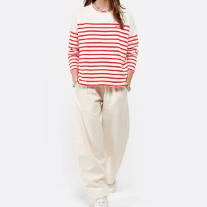 Maison Labiche Tee-shirt Cool Sailor Amore Coton Biologique Rouge Ivoire qualité supérieure 13