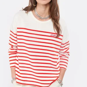 Maison Labiche Tee-shirt Cool Sailor Amore Coton Biologique Rouge Ivoire qualité supérieure 11