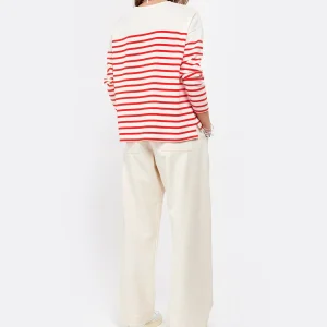 Maison Labiche Tee-shirt Cool Sailor Amore Coton Biologique Rouge Ivoire qualité supérieure 15