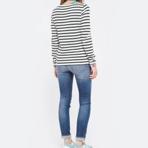 Maison Labiche Tee-shirt Amour Coton Biologique Ivoire Bleu Navy soldes pas cher 15