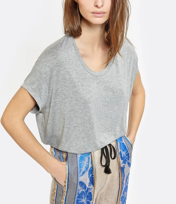 MARGAUX LONNBERG Tee-shirt Marlow Gris haute qualité 3