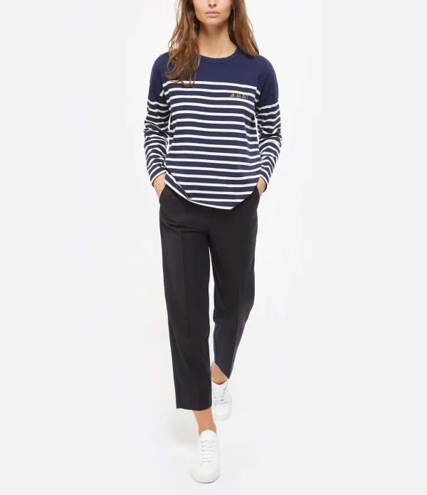 MARGAUX LONNBERG Pantalon Anatole Laine Vierge Navy commentaire favorable 7