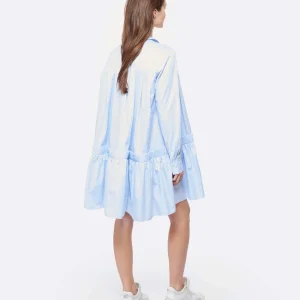 MARGAUX LONNBERG Robe Courte Arden Popeline De Coton Bleu boutique en ligne 12