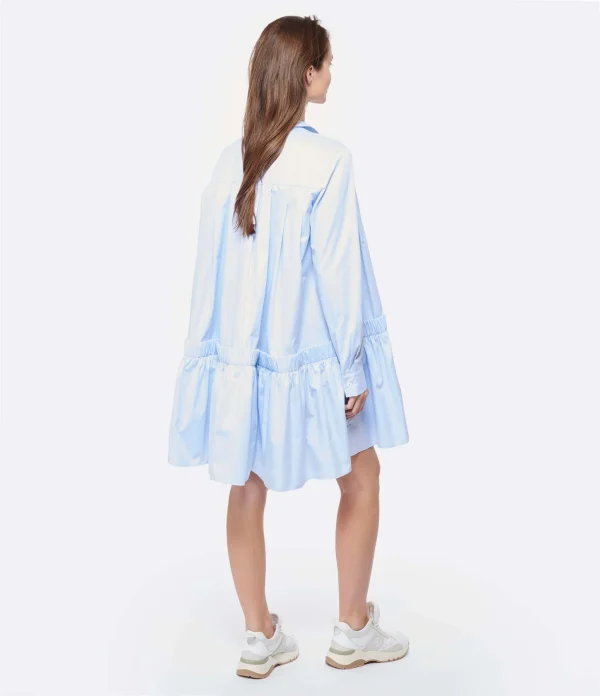 MARGAUX LONNBERG Robe Courte Arden Popeline De Coton Bleu boutique en ligne 5