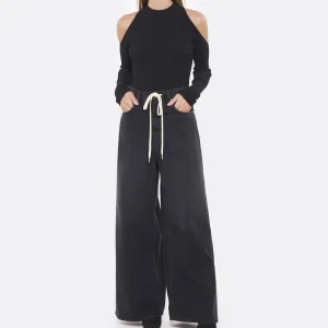 dernière tendance MM6 Maison Margiela Jean Large Coton Noir 18