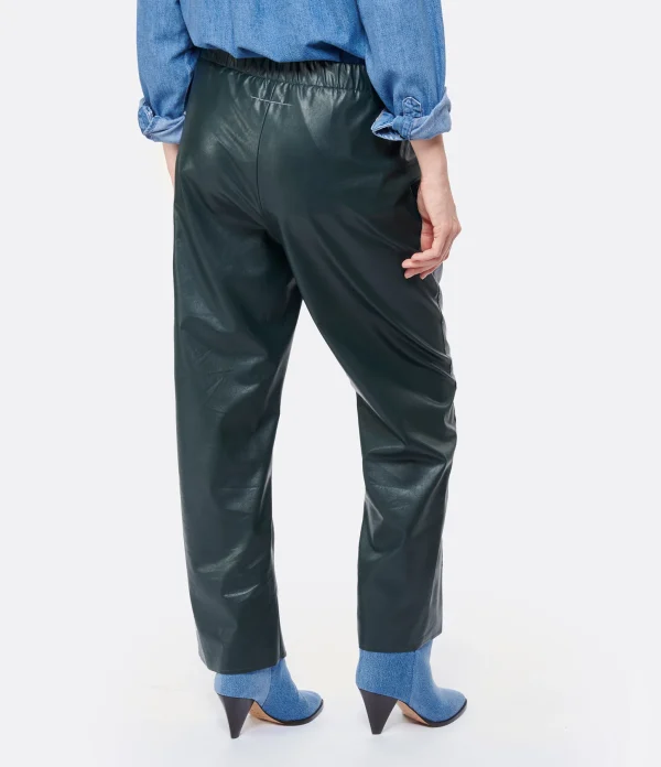 magasin en ligne MM6 Maison Margiela Pantalon Cuir Vert 6