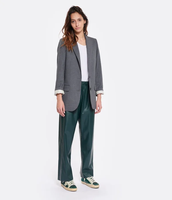 magasin en ligne MM6 Maison Margiela Pantalon Cuir Vert 7