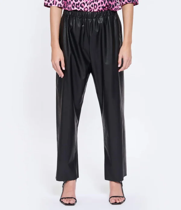 MM6 Maison Margiela Pantalon Cuir Noir magasin france 5