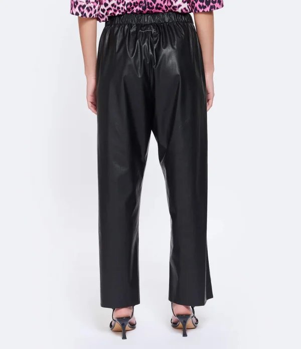 MM6 Maison Margiela Pantalon Cuir Noir magasin france 6