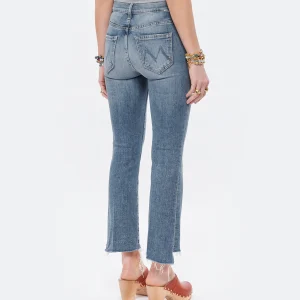 MOTHER Jean The Insider Crop Step Fray Denim Scenic Route en solde 16