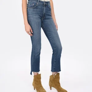 magasins pas chers MOTHER Jean Insider Crop Step Fray Jean Denim Bleu Girl Crush 13