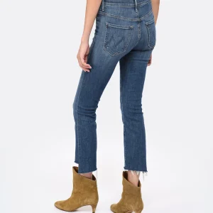 magasins pas chers MOTHER Jean Insider Crop Step Fray Jean Denim Bleu Girl Crush 15