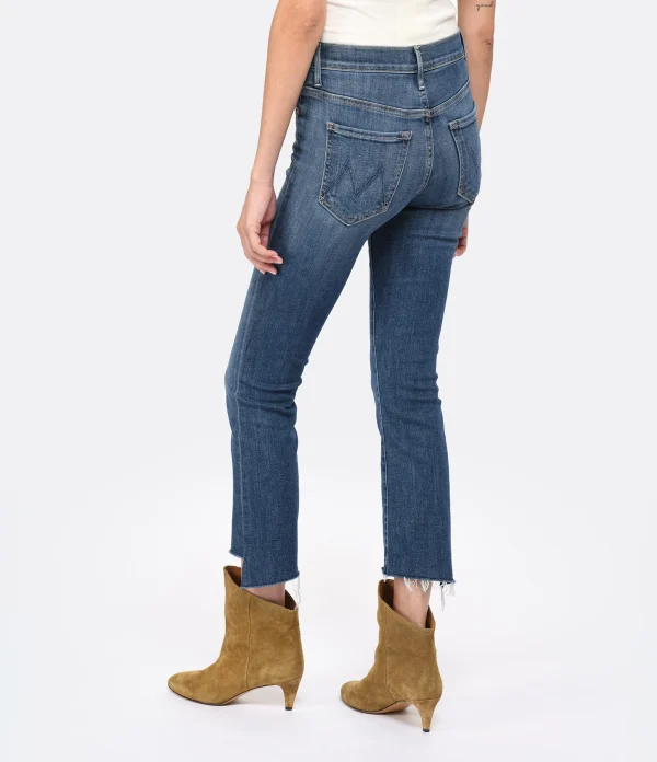 magasins pas chers MOTHER Jean Insider Crop Step Fray Jean Denim Bleu Girl Crush 6