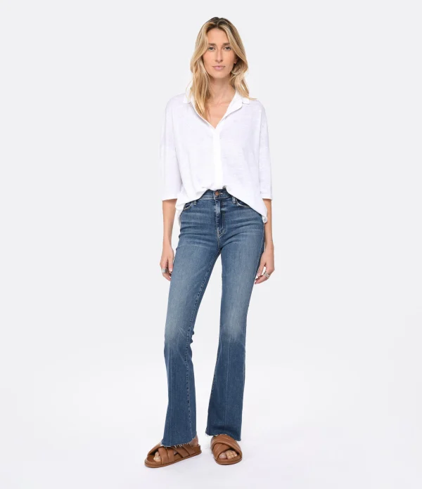 MOTHER Jean The Weekender Fray Jean Denim Bleu Walking On Coals boutiqued en ligne 4