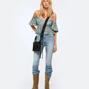 MOTHER Jean The Hustler Ankle Fray Denim Bleu Crossroads soldes de Noël 20