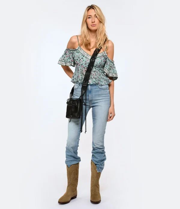 MOTHER Jean The Hustler Ankle Fray Denim Bleu Crossroads soldes de Noël 7